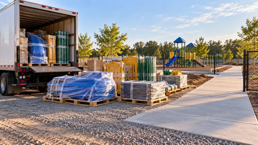 Playground delivery and installation budget concept