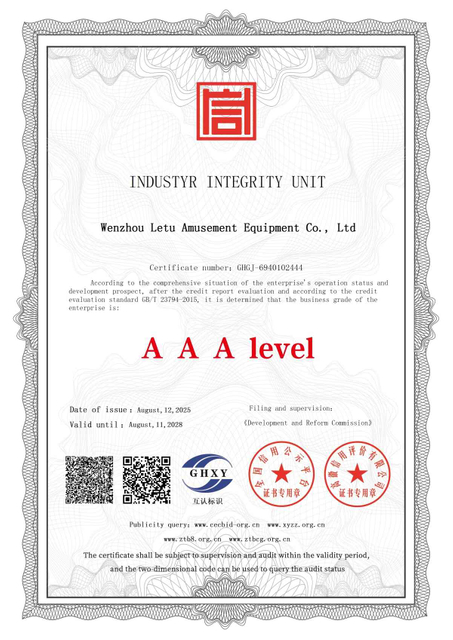 LeTu Quality Service Integrity Unit Certificate