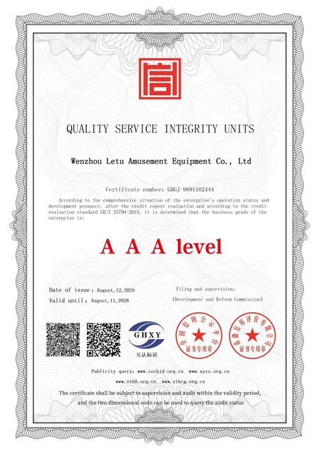 LeTu Quality Service Integrity Unit Certificate