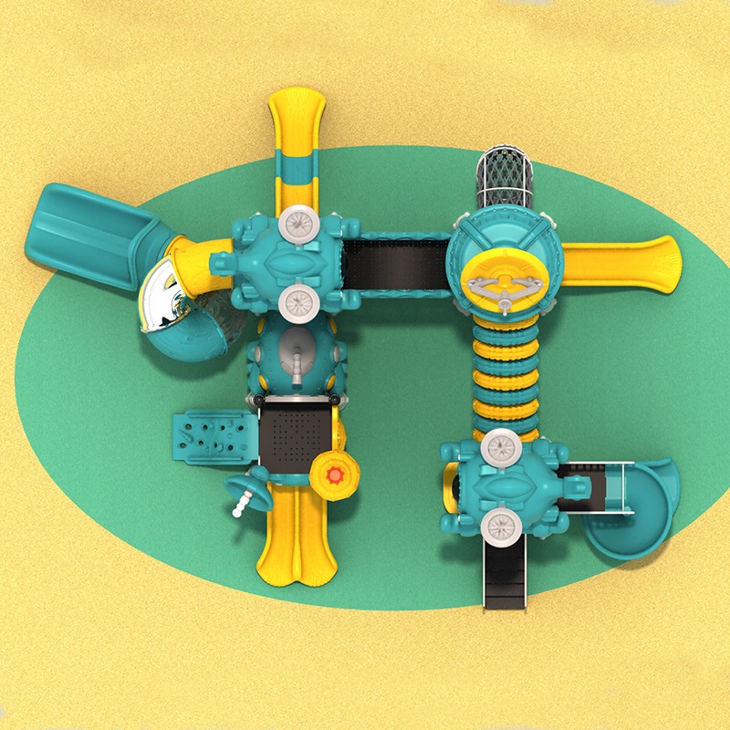 Children's Playground Slide with Galactic Adventure Features