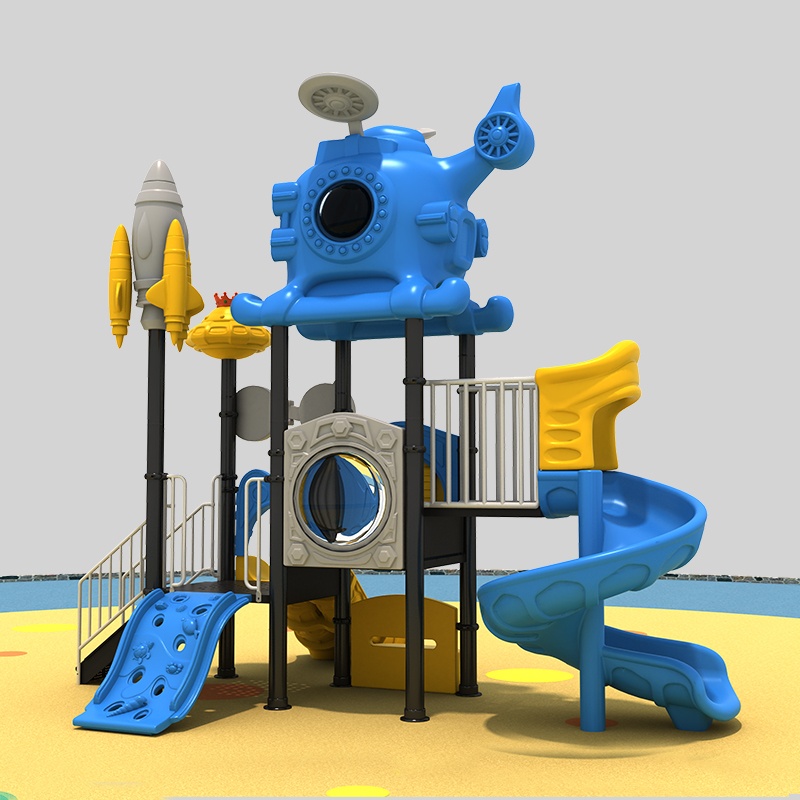 Playground Slide for Kids with Exciting Rocket Ship Climb