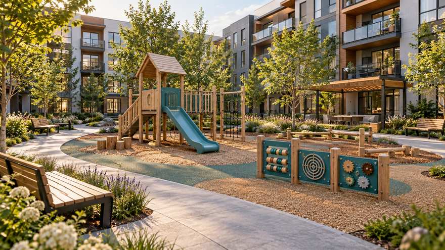 Residential shared playground courtyard concept