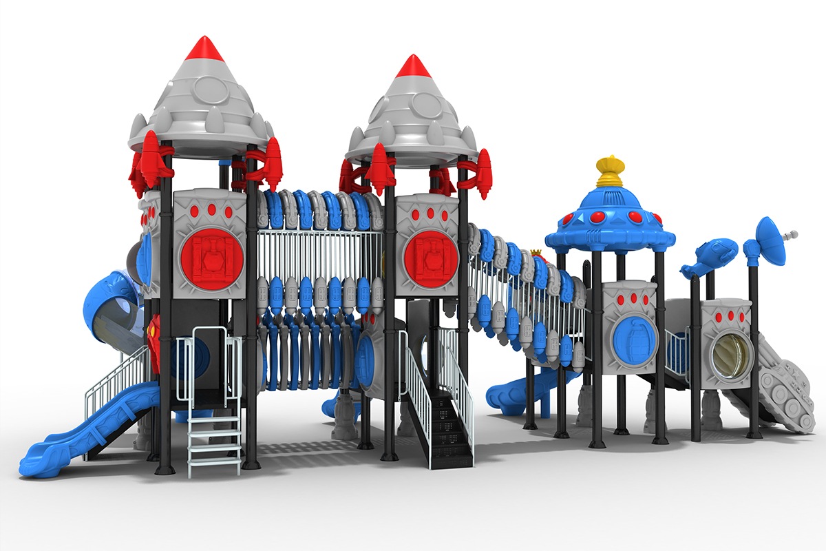 Outdoor playground for kids with space slides (3)