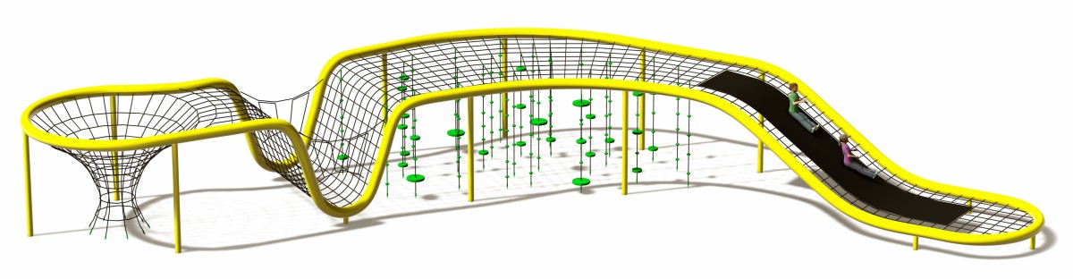 Panoramic display of Outdoor Spider Net Soft Climbing Set-1