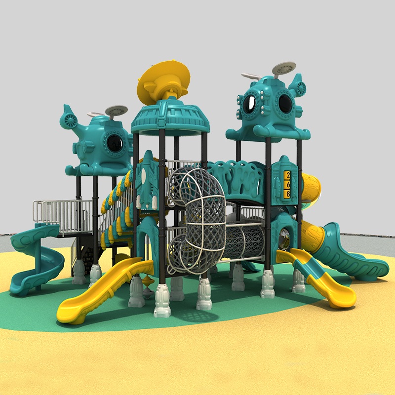 Children's Playground Slide with Galactic Adventure Features