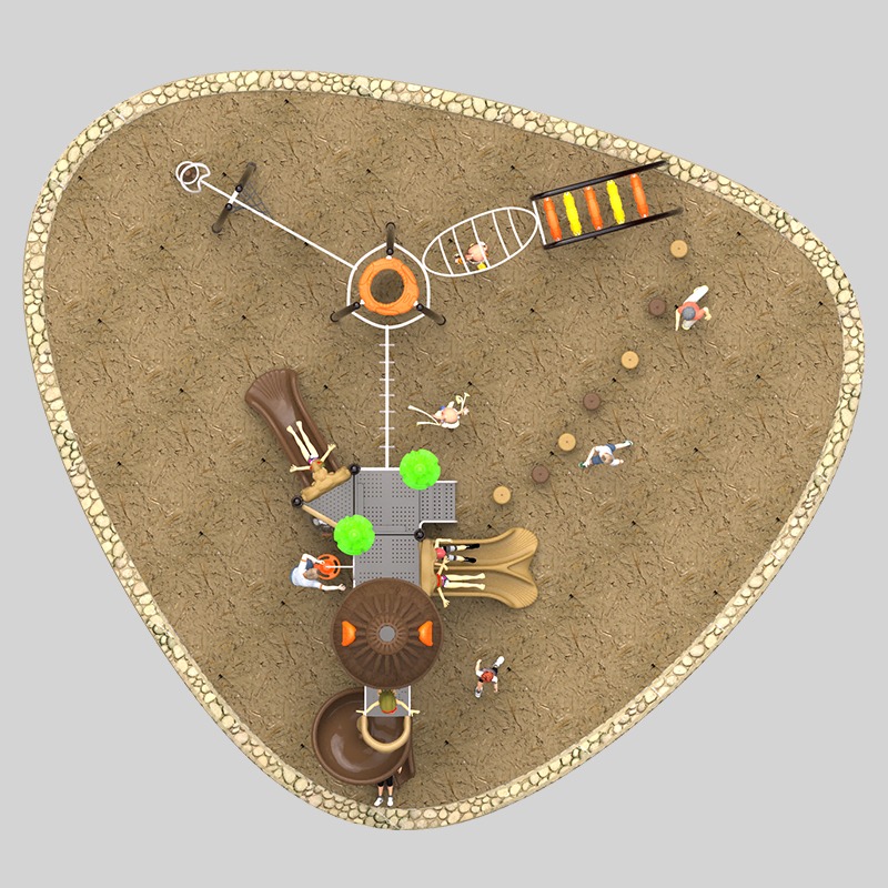 Thatch-Themed Playground Slide for Natural Outdoor Fun