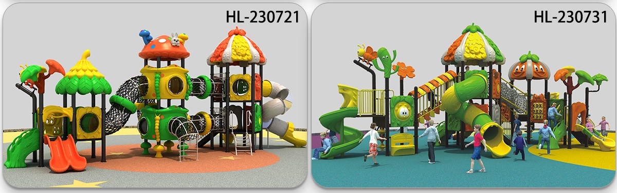 Durable HDPE Plastic Playground Slides (3)