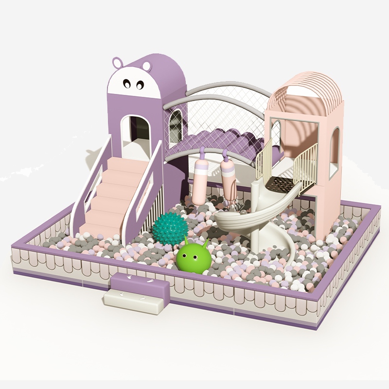 Hippo-Themed Custom Indoor Soft Play Area Equipment 