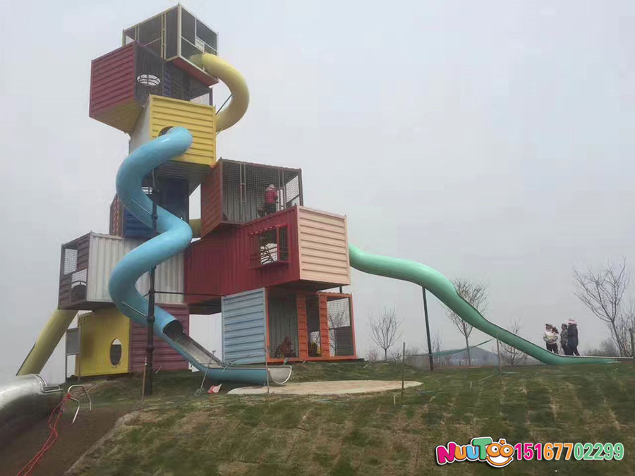 Non-standard amusement + container amusement + children's playground equipment + stainless steel slide (93)
