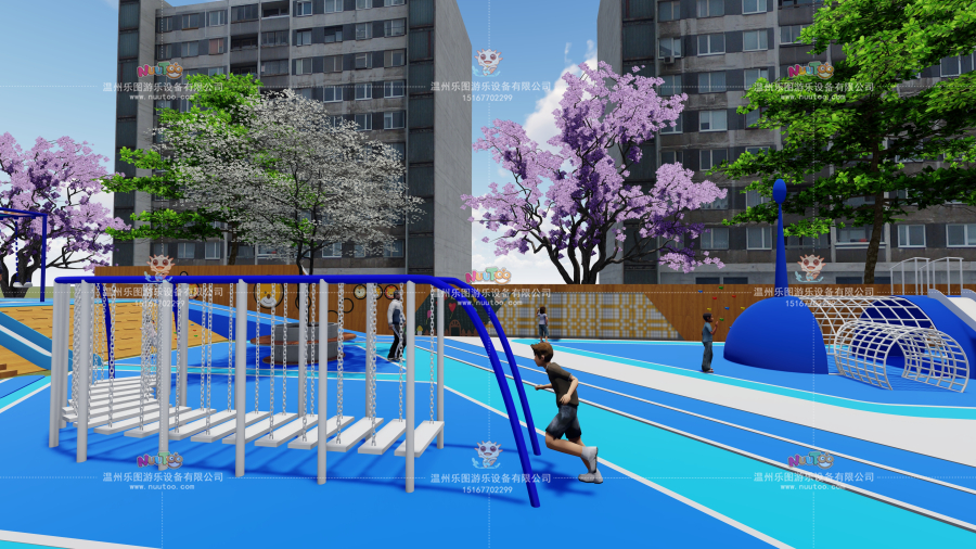 What is the development advantage of a non-powered play equipment?