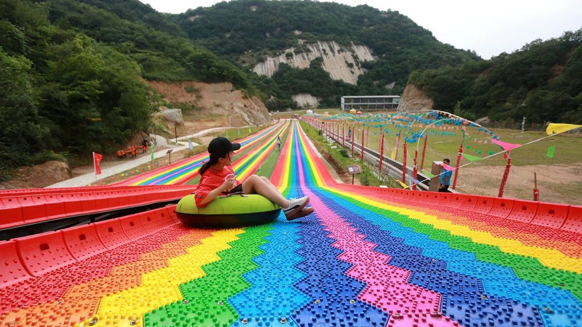 Qingyuan Jungle Rainbow Glass Slide: Experience The Color of The Jungle on The Slide