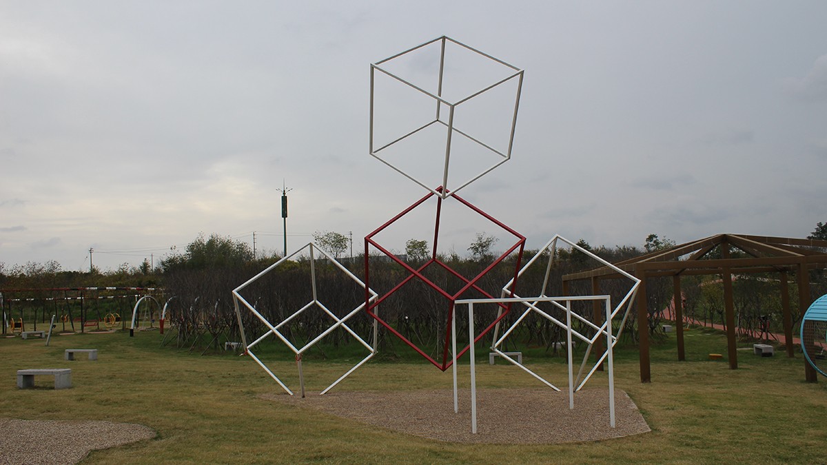 Rope net climbing play equipment (5)
