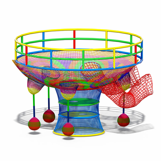 Mini Trampoline Rope Climbing Playground Set