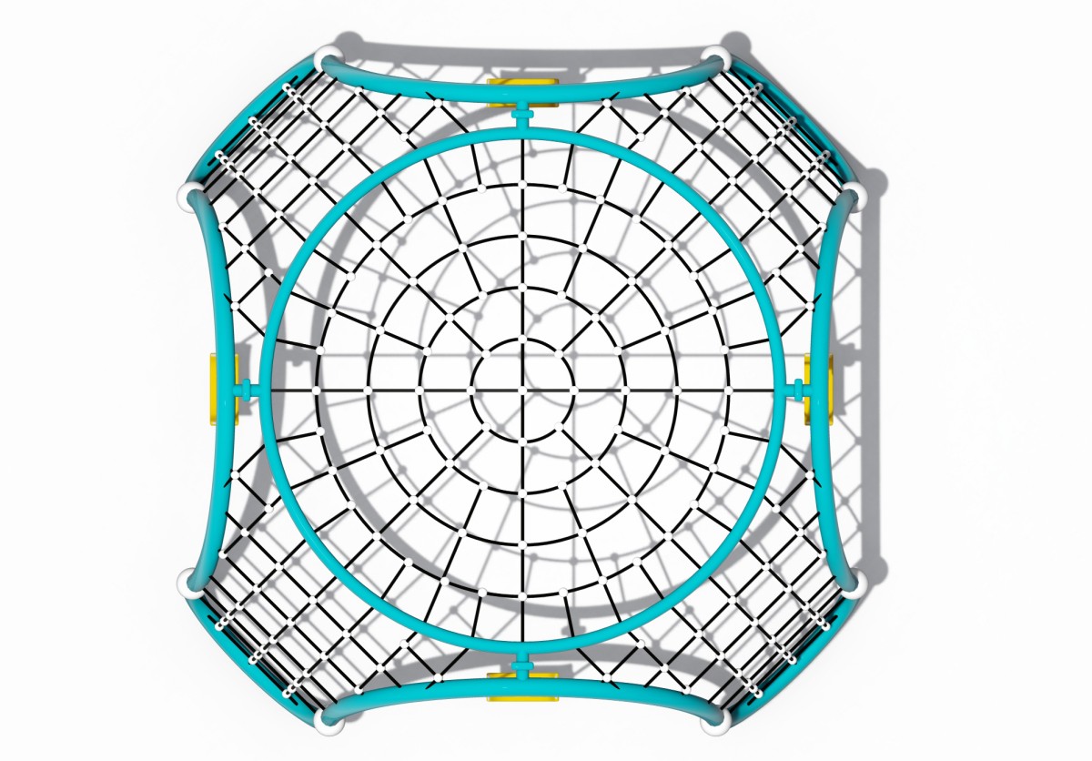 Panoramic display of Spider Web Climber with Swing Set-5