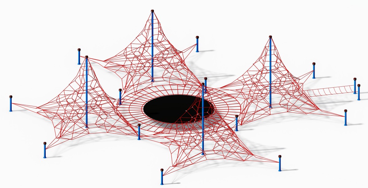 Panoramic display of outdoor children's net climbing frame-4