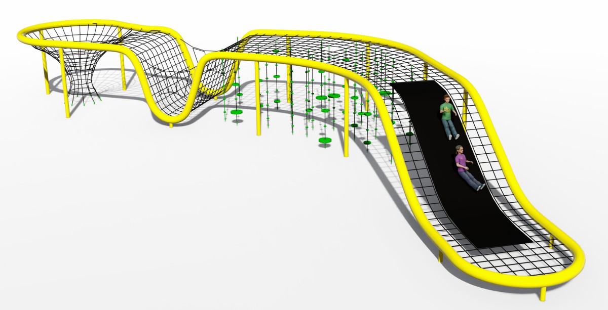 Panoramic display of Outdoor Spider Net Soft Climbing Set-3