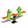 Crocodile-Themed Double-Seat Spring Seesaws