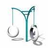 Galvanized Pipe Kids Three-person Swing For Outdoor Playground