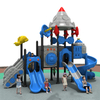 Safe Playground Slide with Rocket Designs for Outdoor Playground