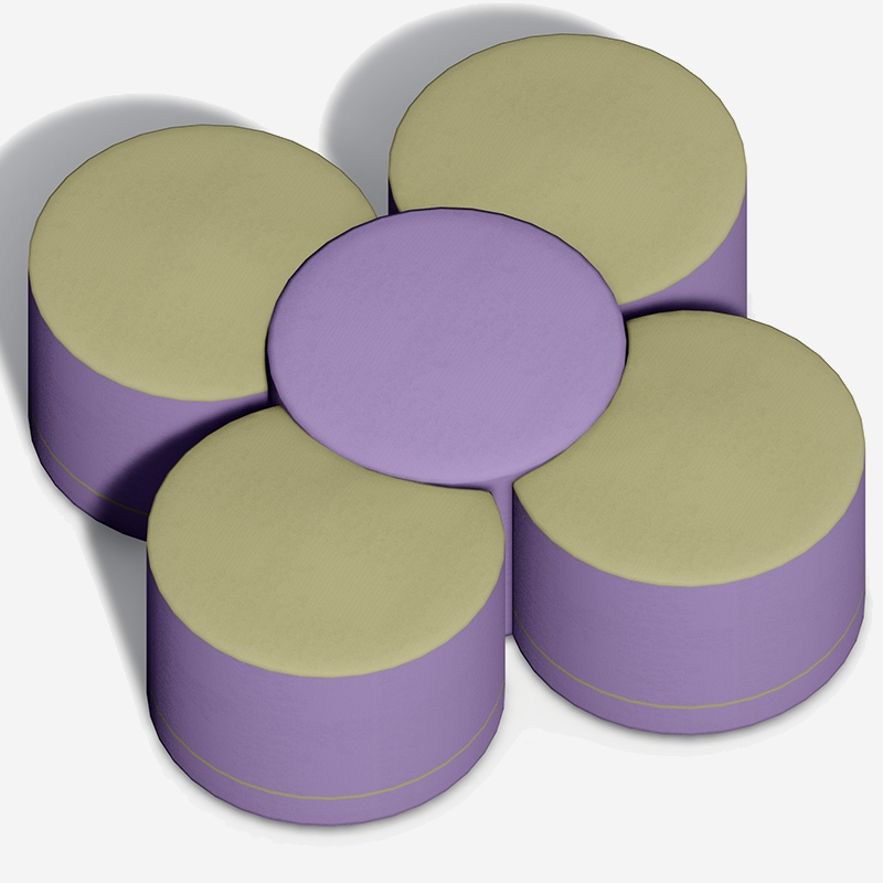 Flower-Shaped Modular Indoor Soft Play Stools 