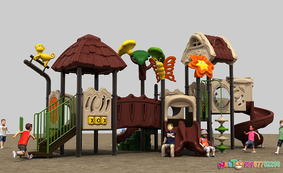 Sliding ladder + combination slide + small doctor + rides + tree house (13)
